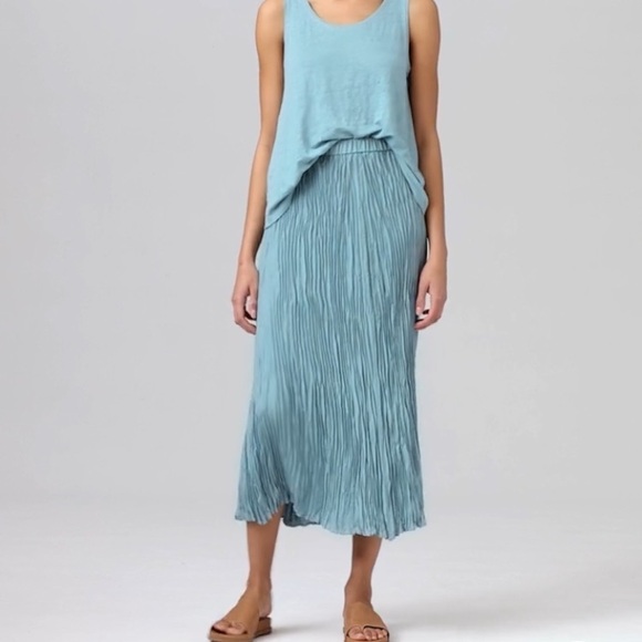 New: Eileen Fisher Crushed Silk Maxi Skirt. Size 6 / 8 - Picture 2 of 12